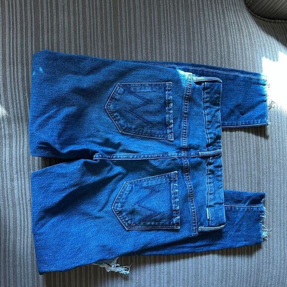 Mother high waisted ankle fray looker jeans 27 distressed - Picture 9 of 12